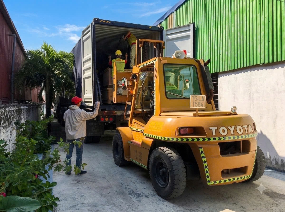 Bốc Dỡ Thiết Bị Áp Lực & Máy Cơ Khí Nặng Bằng Xe Nâng Mitsubishi KKT Nghi Sơn Thanh Hóa 2026