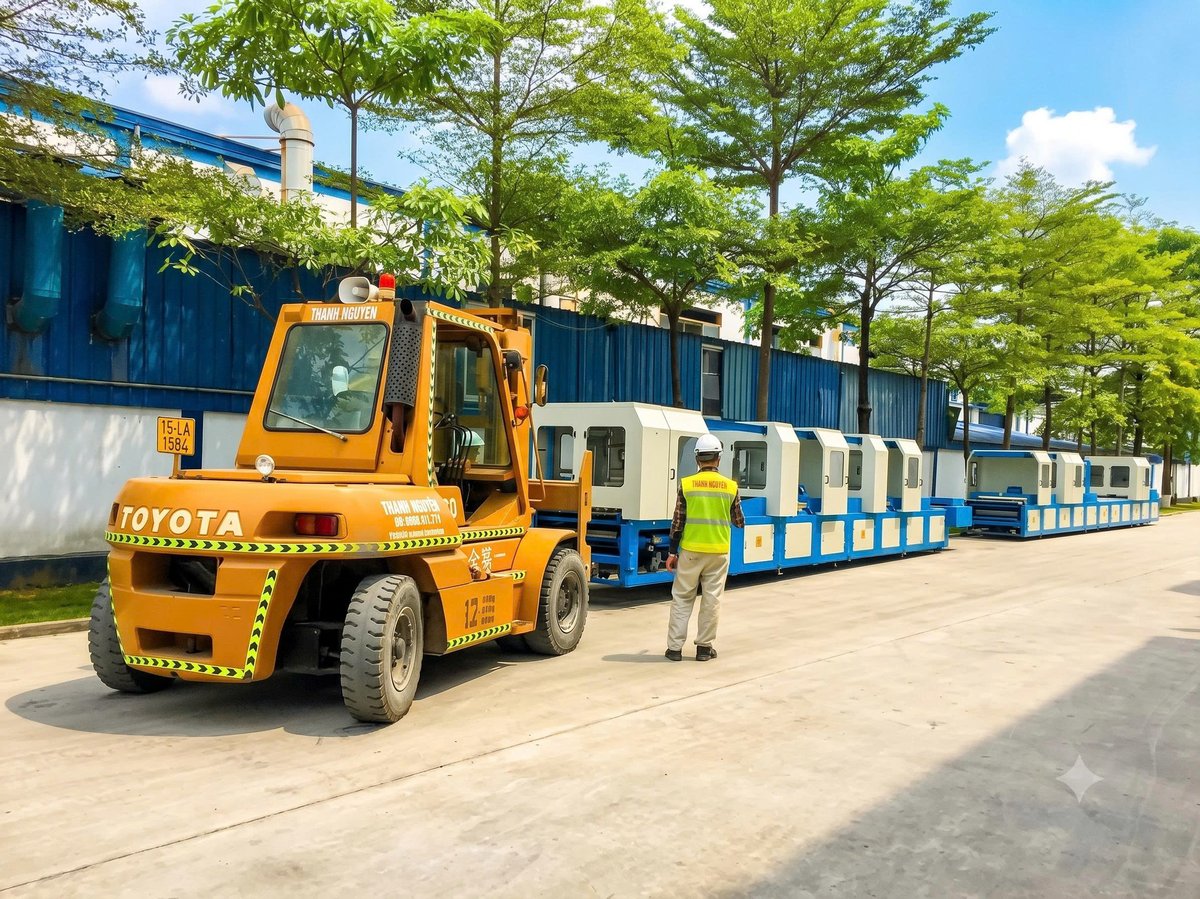 Xe nâng 7 tấn bốc dỡ kiện máy siêu trọng từ sơ-mi rơ-moóc Bỉm Sơn Thanh Hóa - ASIA-APPOLO Xe nâng 7 tấn bốc dỡ kiện máy siêu trọng từ sơ-mi rơ-moóc Bỉm Sơn Thanh Hóa - ASIA-APPOLO